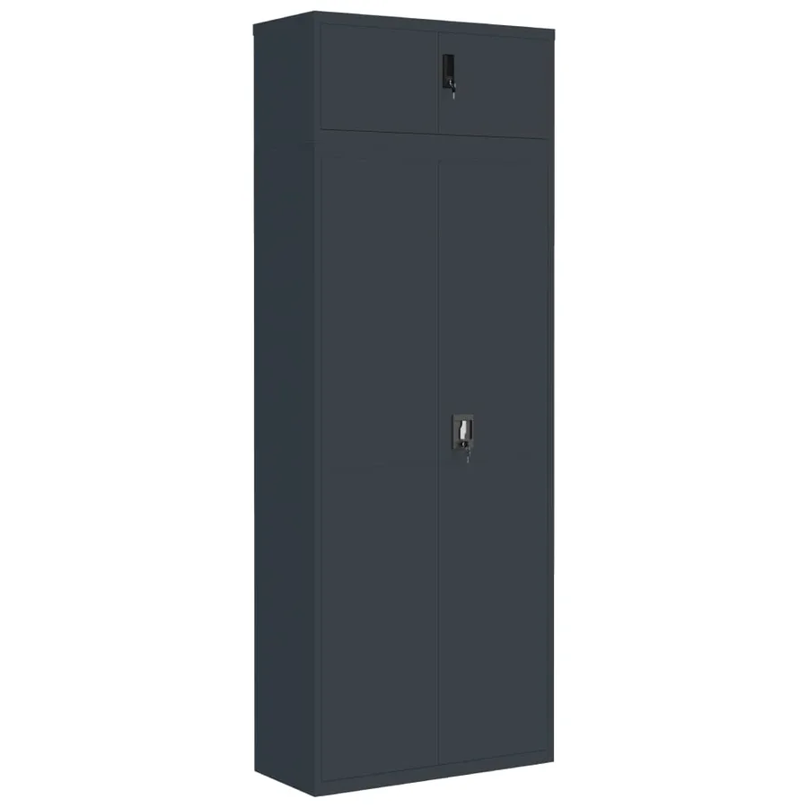 Classeur anthracite 90x40x240 cm acier - 2