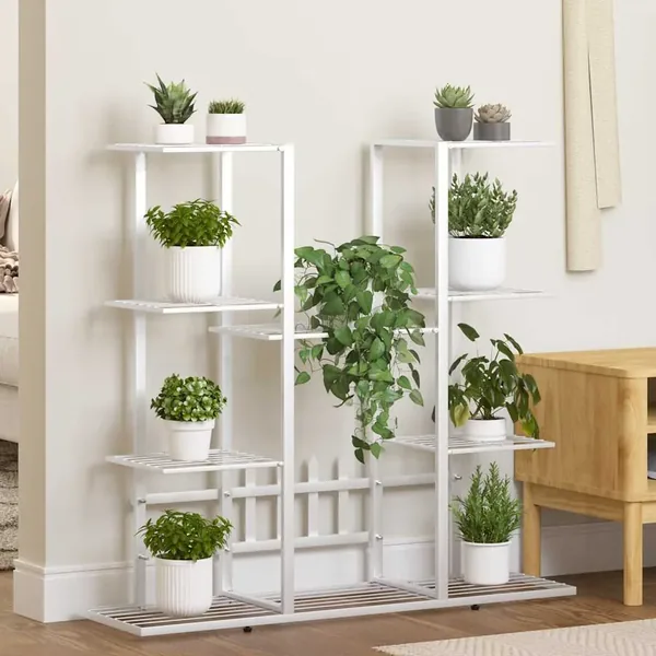 Jardinière 94,5x25x89 cm Blanc Fer