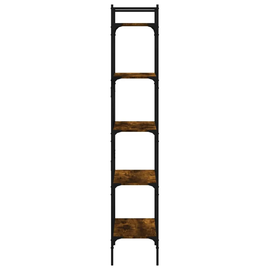 Bibliothèque à 5 niveaux chêne fumé 56x31,5x174 cm - 5