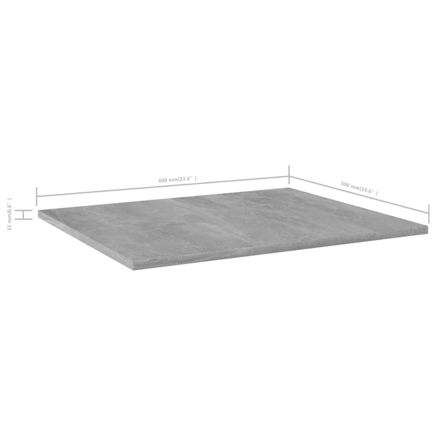 Panneaux de bibliothèque 8 pcs Gris béton 60x50x1,5cm Aggloméré - 5