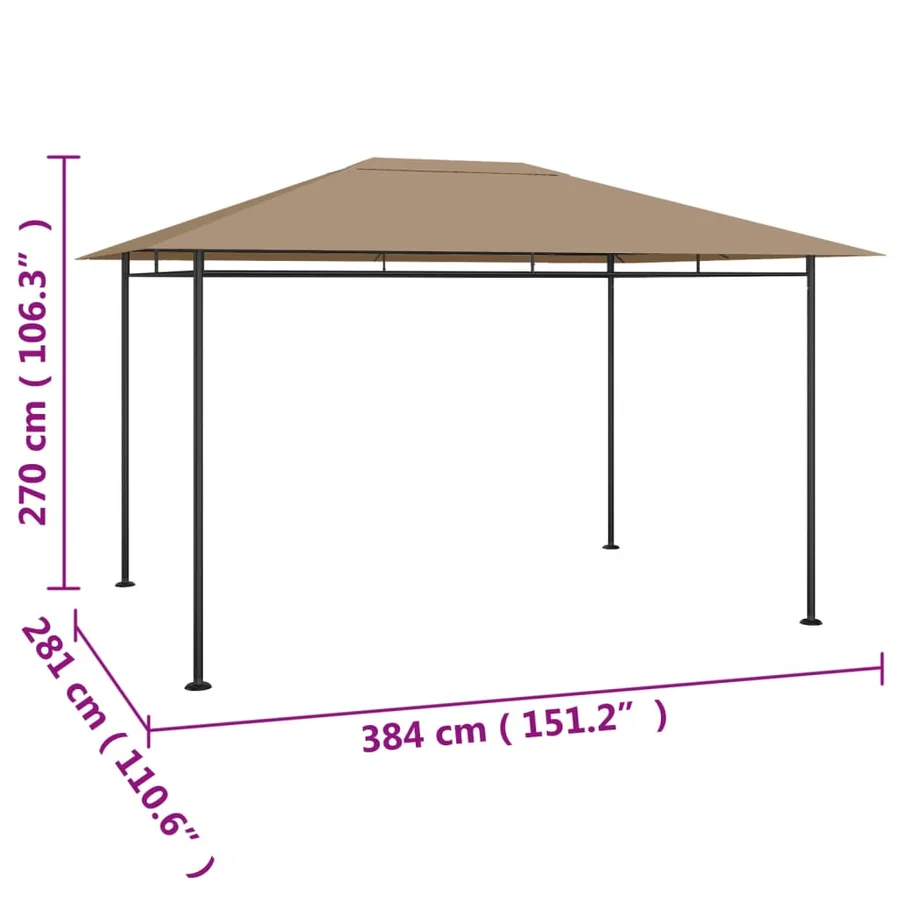 Belvédère 384x281x270 cm Taupe 180 g/m² - 5
