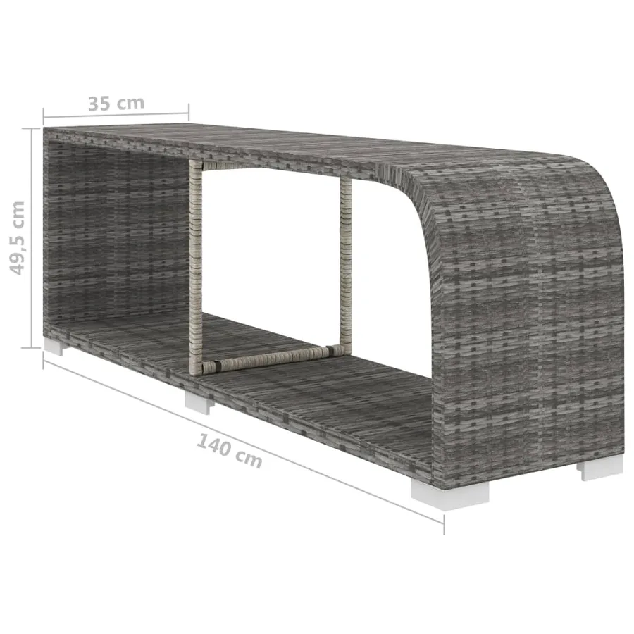 Salon de jardin 10 pcs avec coussins Résine tressée Gris - 15