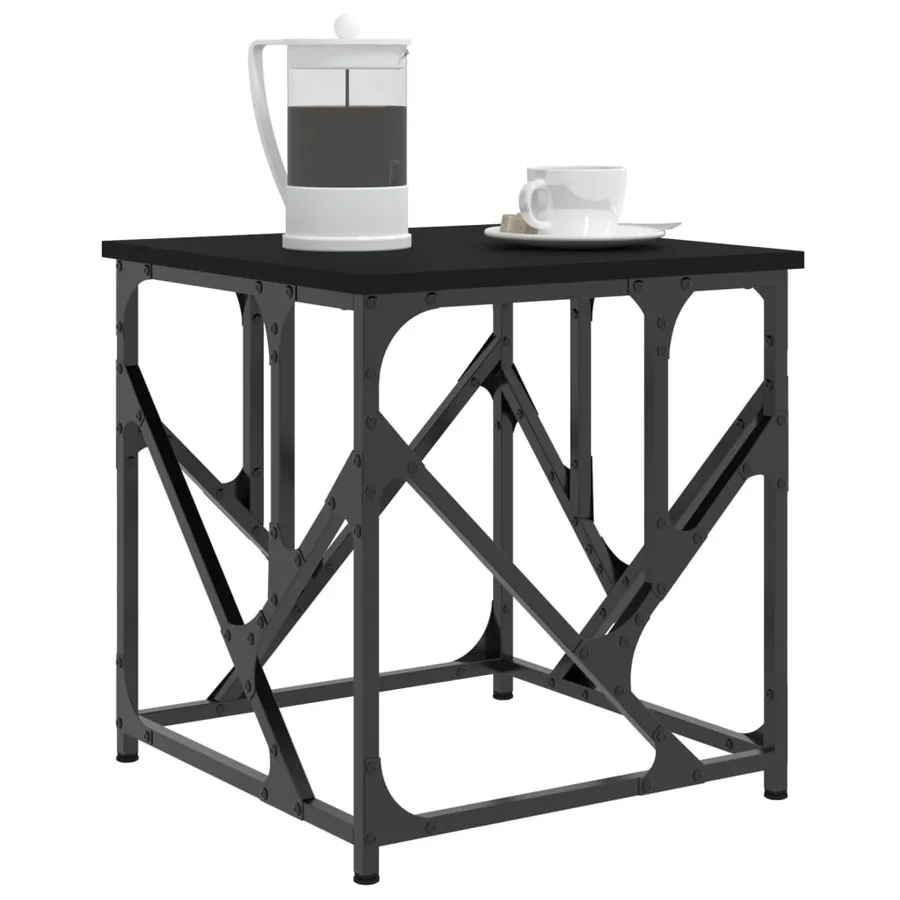 Table basse noir 45x45x47,5 cm bois d'ingénierie - 3