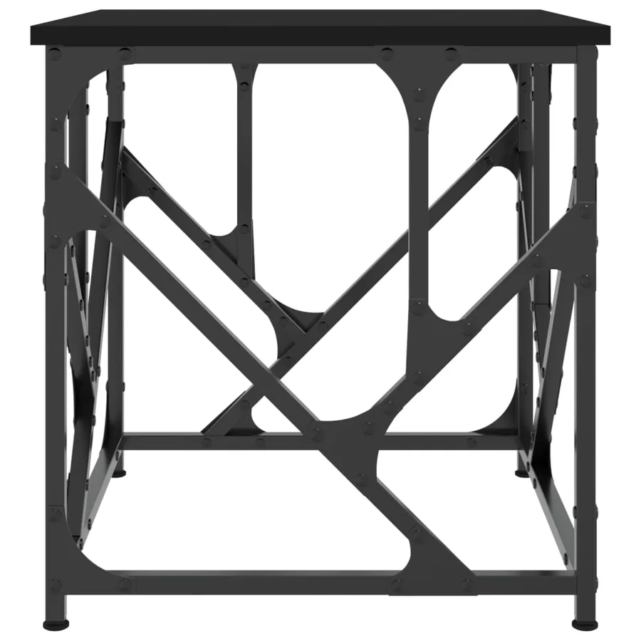 Table basse noir 45x45x47,5 cm bois d'ingénierie - 4