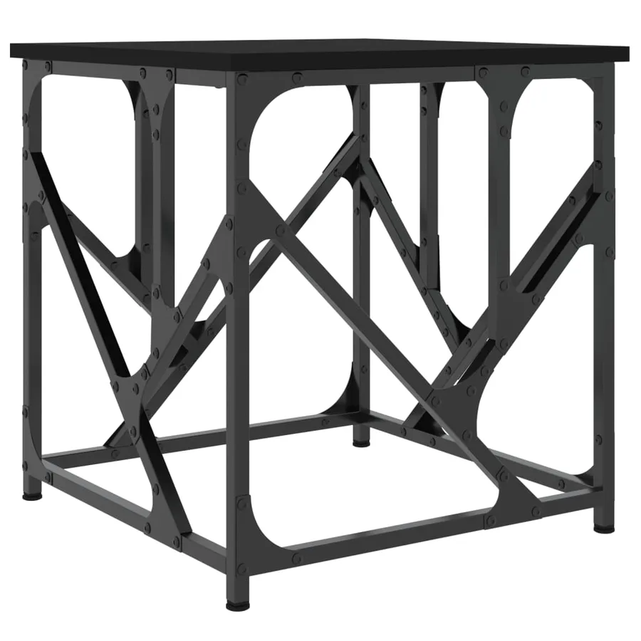 Table basse noir 45x45x47,5 cm bois d'ingénierie - 6