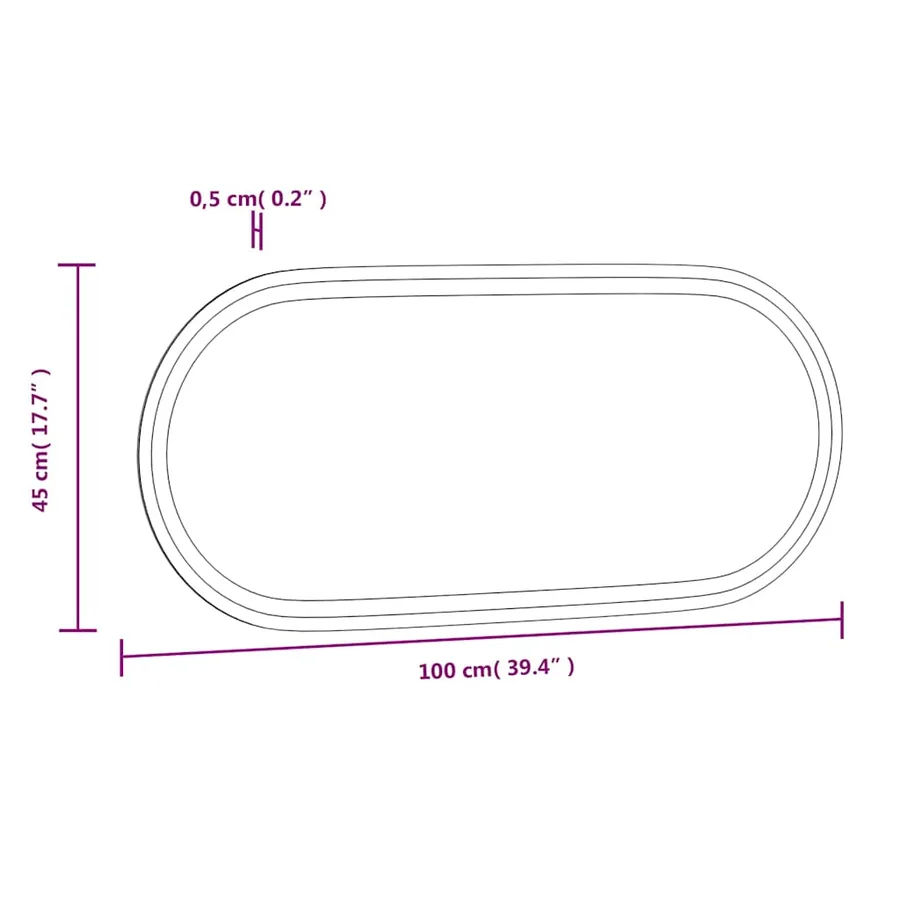 Miroir de salle de bain à LED 100x45 cm ovale - 14
