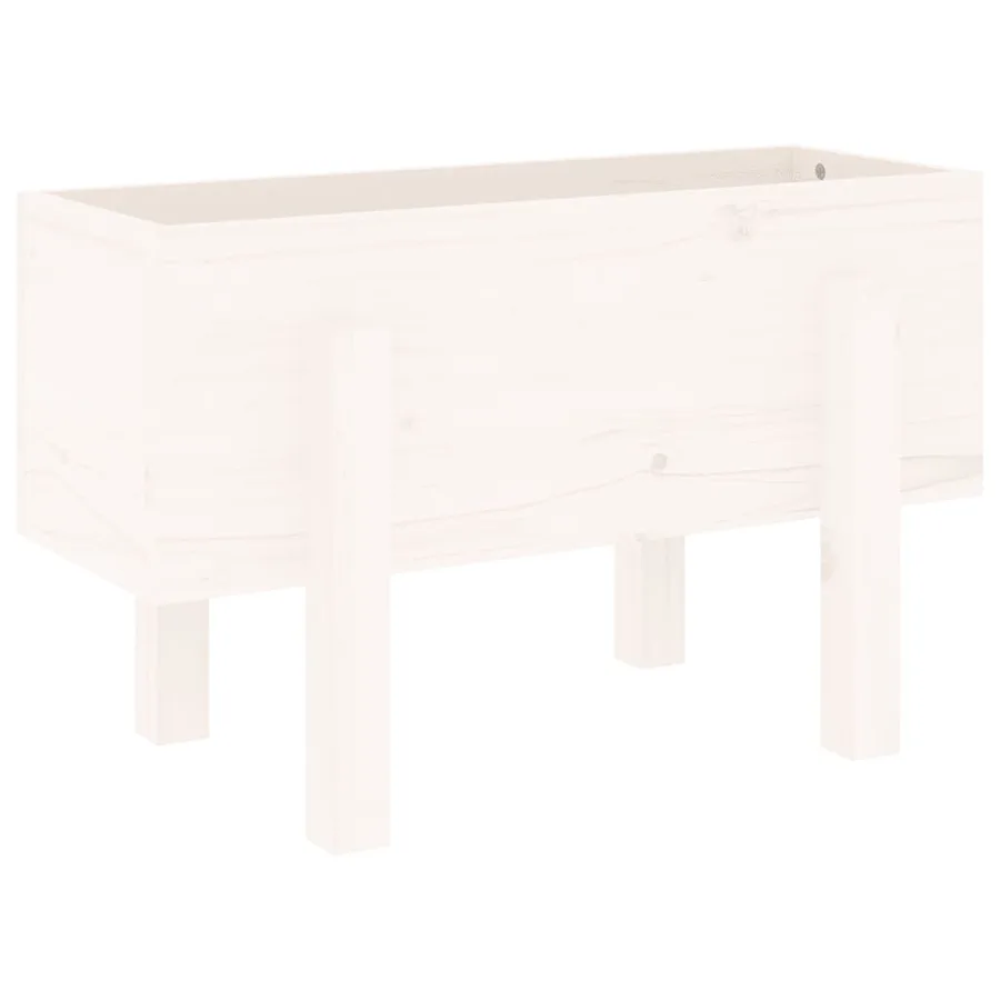 Jardinière blanc 62x30x38 cm bois massif de pin - 2