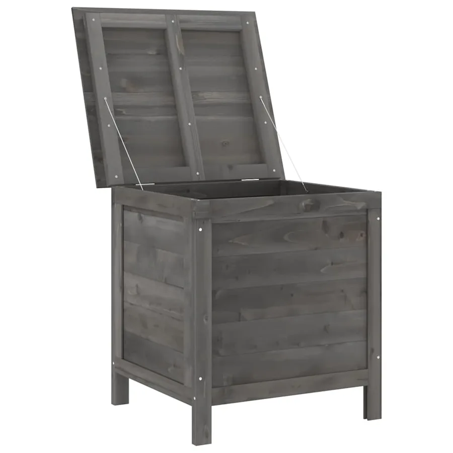Boîte de rangement de jardin anthracite bois massif de sapin - 3
