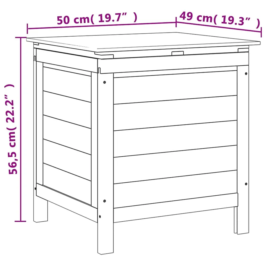 Boîte de rangement de jardin anthracite bois massif de sapin - 8