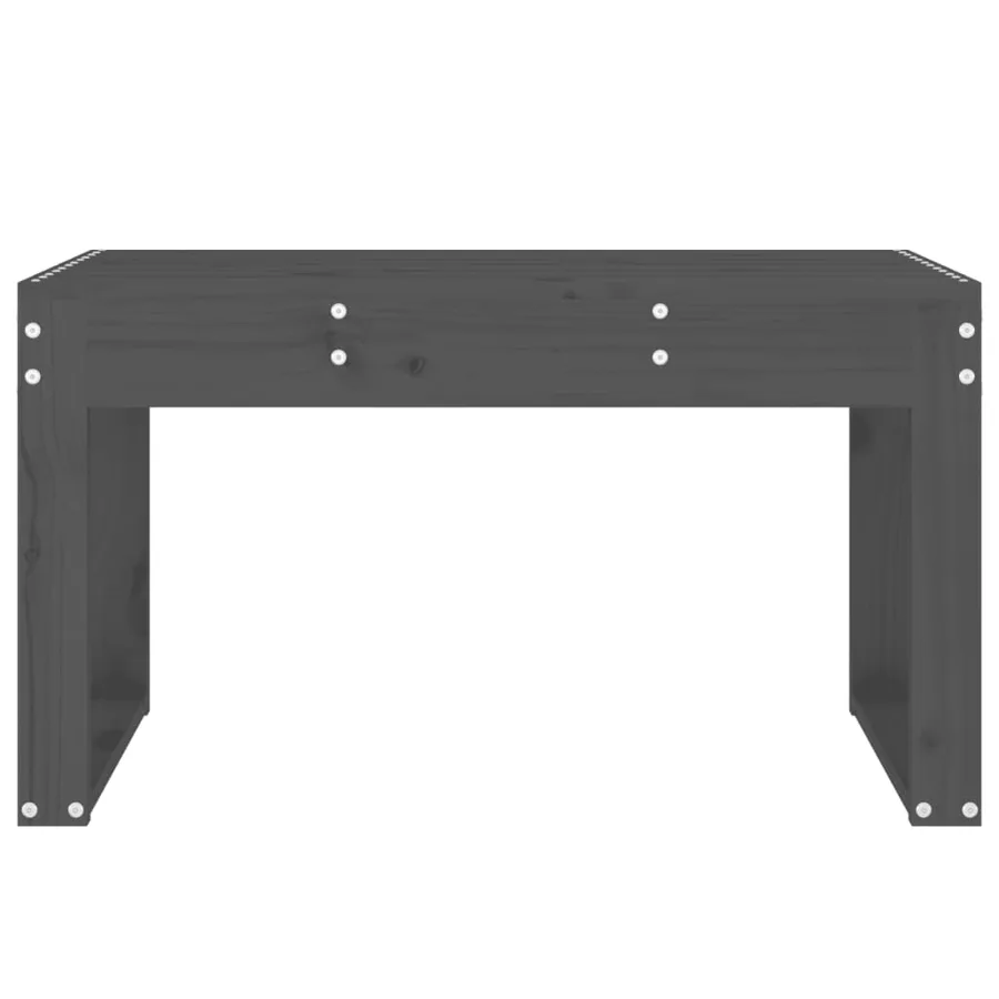 Banc de jardin gris 80x38x45 cm bois massif de pin - 3