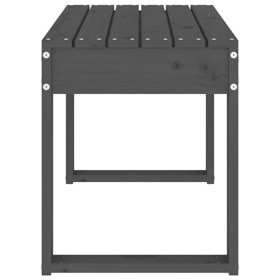 Banc de jardin gris 80x38x45 cm bois massif de pin - 4