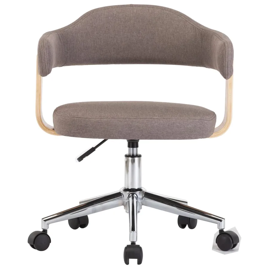 Chaises pivotantes à manger lot de 6 taupe bois courbé et tissu - 3