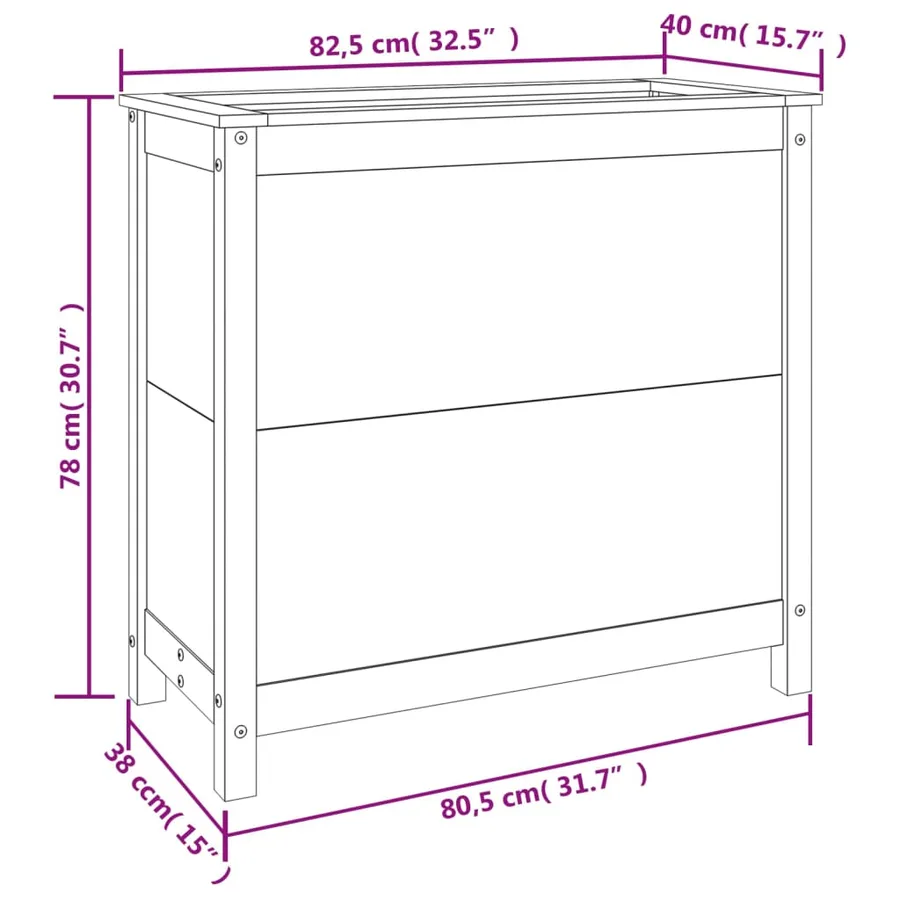 Jardinière 82,5x40x78 cm bois de pin massif - 9