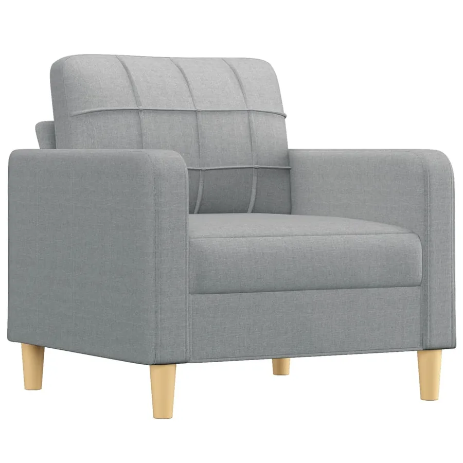Fauteuil avec repose-pied Gris clair 60 cm Tissu - 4