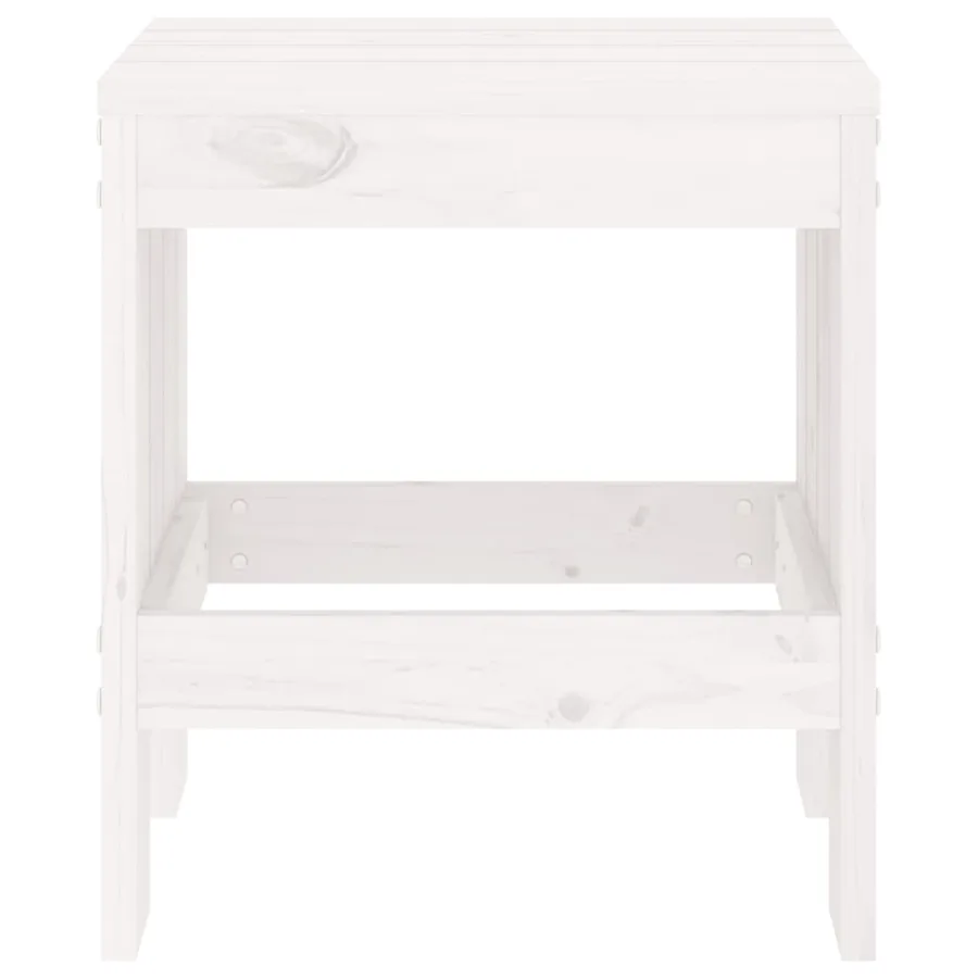Tabourets de jardin lot de 2 blanc 40x36x45 cm bois massif pin - 4