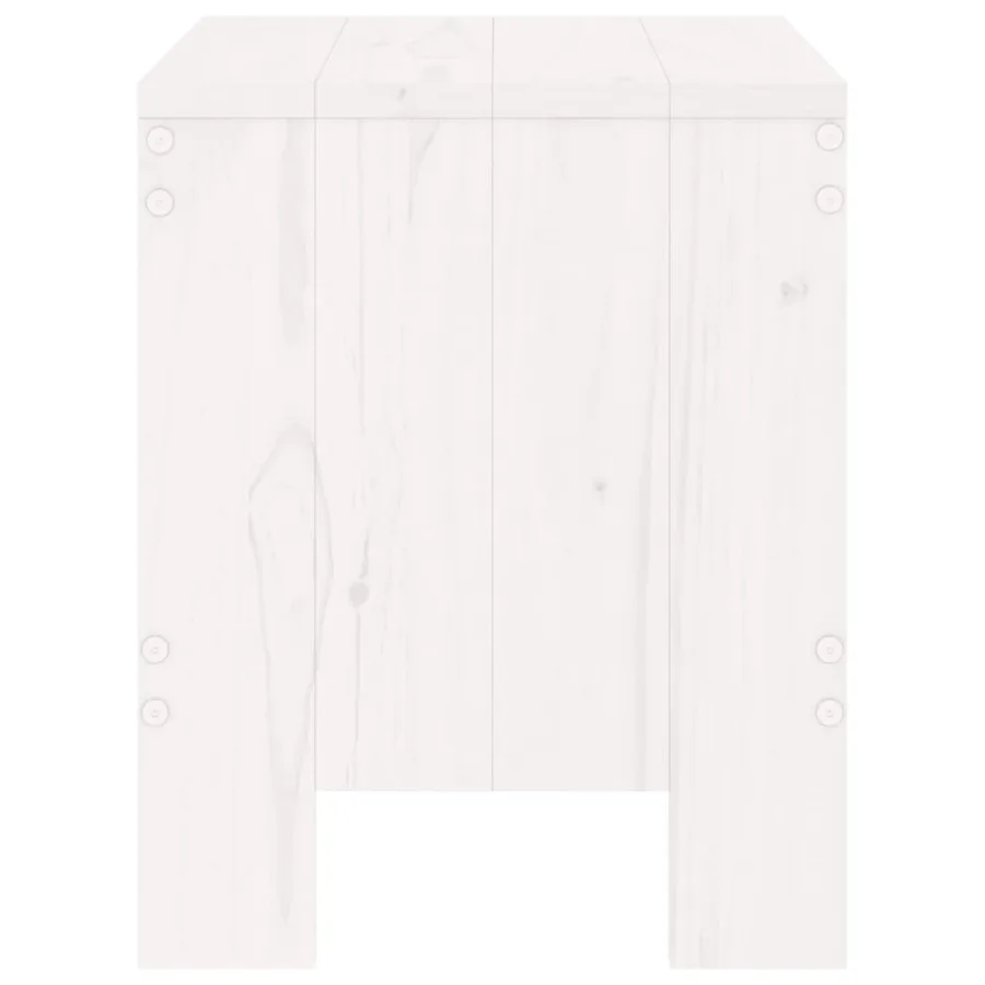 Tabourets de jardin lot de 2 blanc 40x36x45 cm bois massif pin - 5
