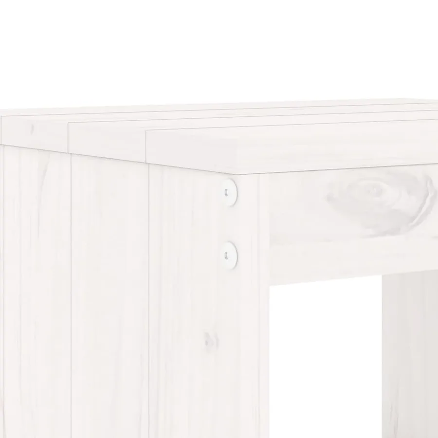 Tabourets de jardin lot de 2 blanc 40x36x45 cm bois massif pin - 7