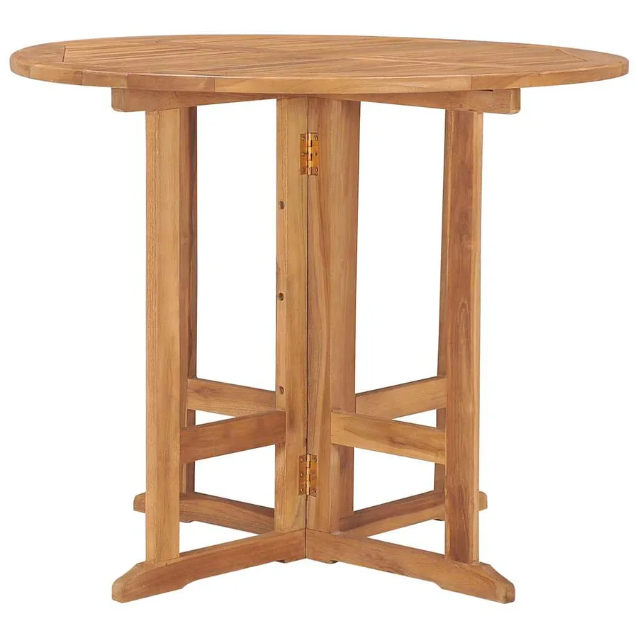 Table à dîner pliable de jardin Ø90x75 cm Bois de teck solide - 3