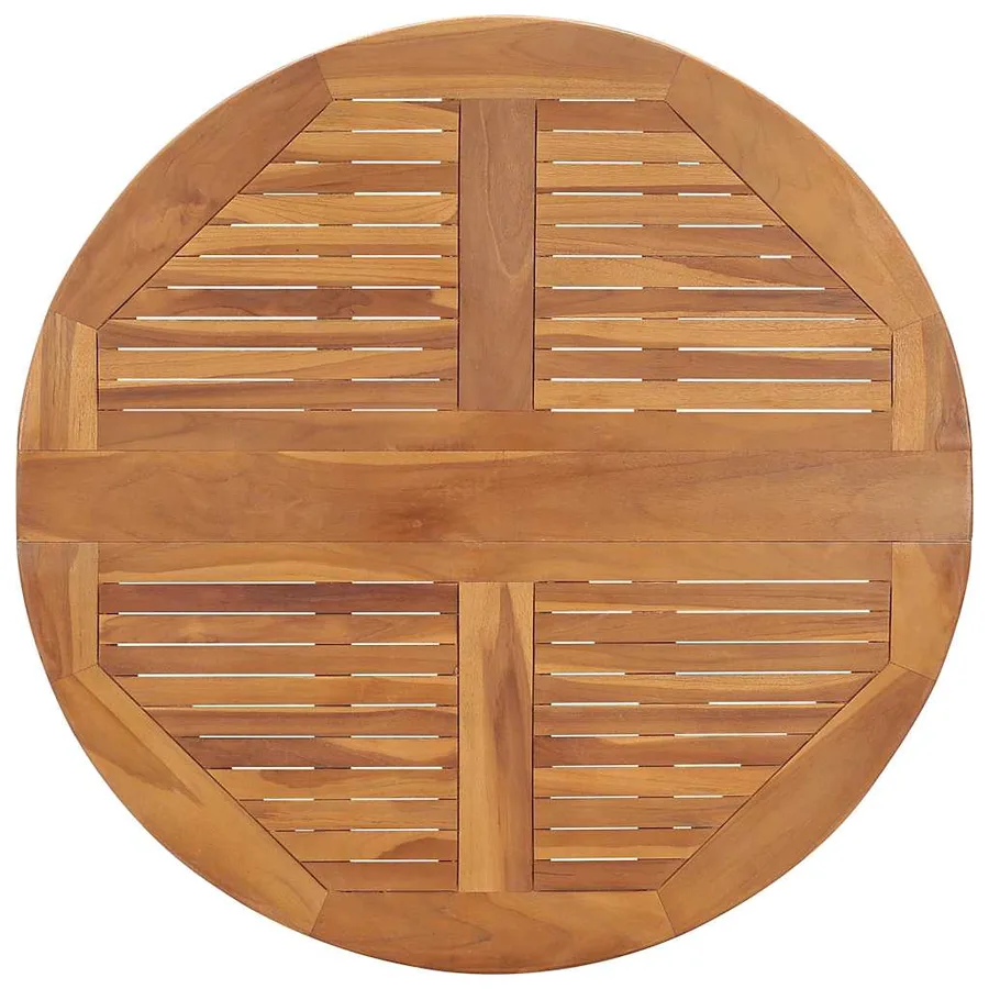 Table à dîner pliable de jardin Ø90x75 cm Bois de teck solide - 4