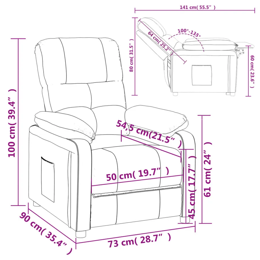 Fauteuil inclinable Vert foncé Tissu - 10