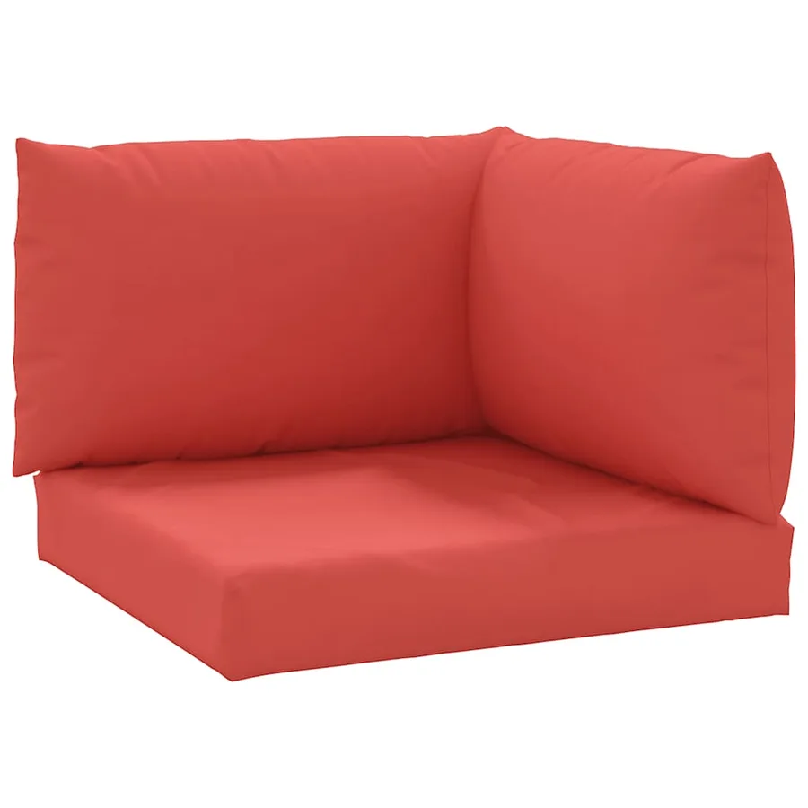 Coussins de palette lot de 3 rouge tissu oxford - 2