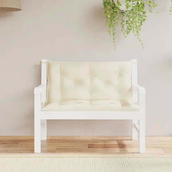 Coussins de banc jardin lot de 2 crème 100x50x7 cm tissu oxford