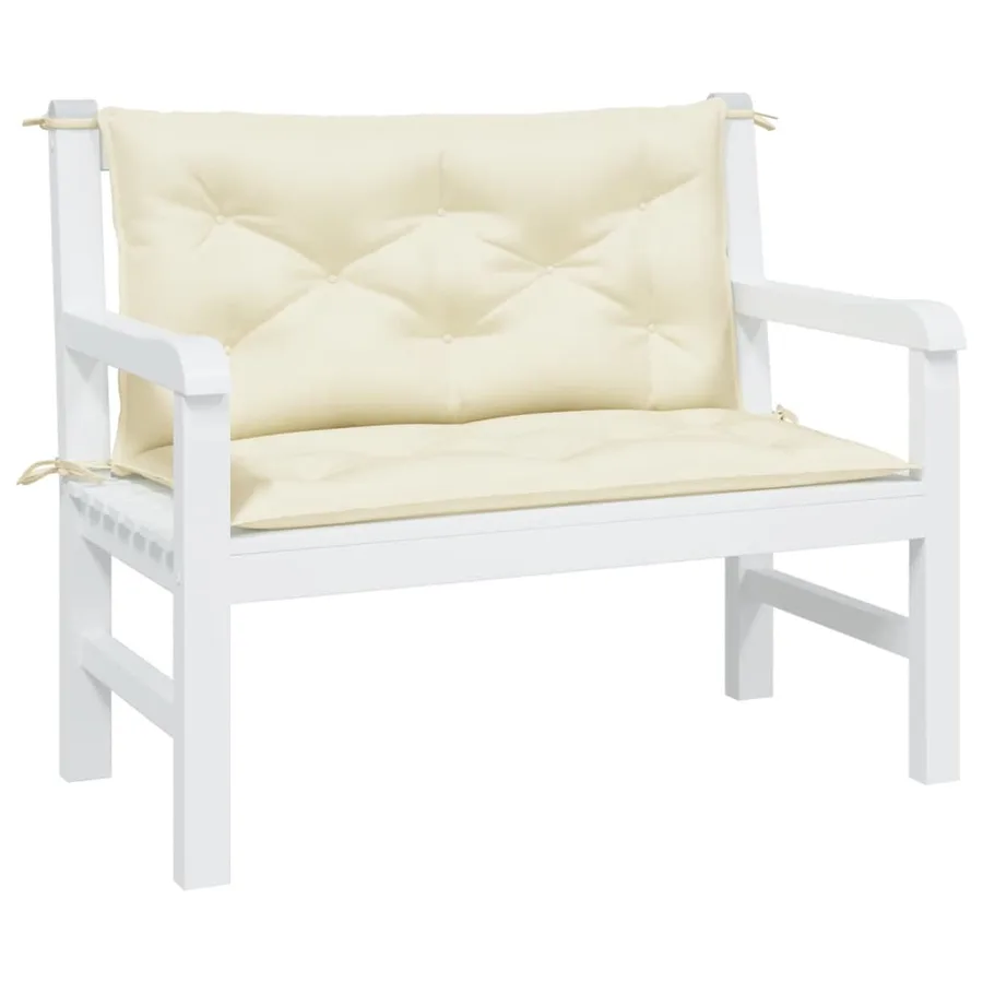 Coussins de banc jardin lot de 2 crème 100x50x7 cm tissu oxford - 3
