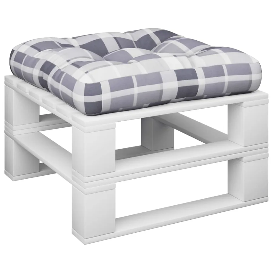 Coussin de palette carreaux gris 58x58x10 cm tissu - 3