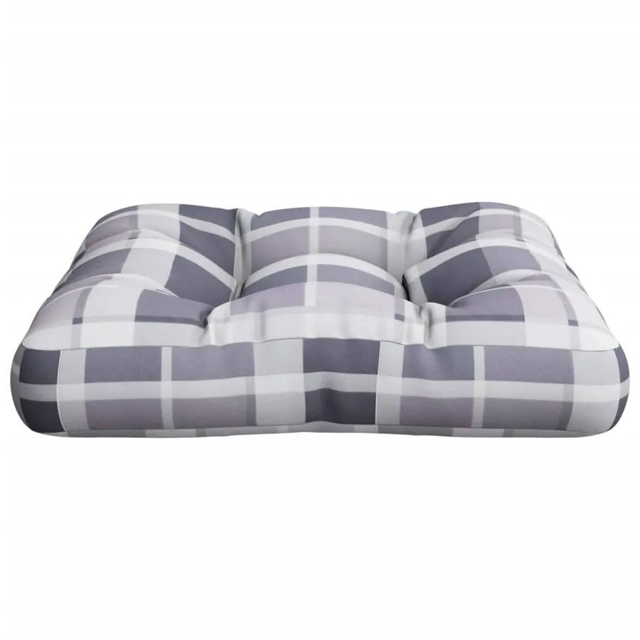 Coussin de palette carreaux gris 58x58x10 cm tissu - 4