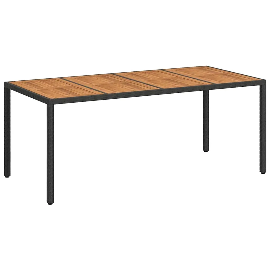 Table de Jardin Noir 190 x 90 x 75 cm polyrotin - 2
