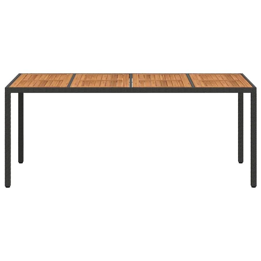 Table de Jardin Noir 190 x 90 x 75 cm polyrotin - 3