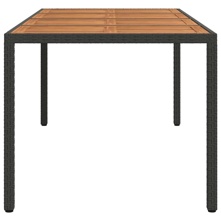 Table de Jardin Noir 190 x 90 x 75 cm polyrotin - 4