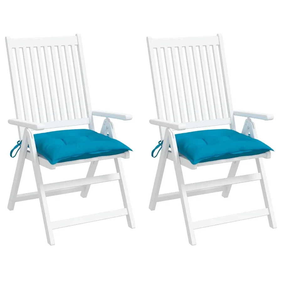 Coussins de chaise lot de 2 bleu clair 40x40x7 cm tissu oxford - 4