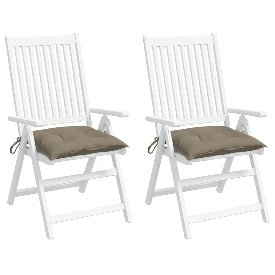 Coussins de chaise lot de 2 taupe 40x40x7 cm tissu oxford - 4