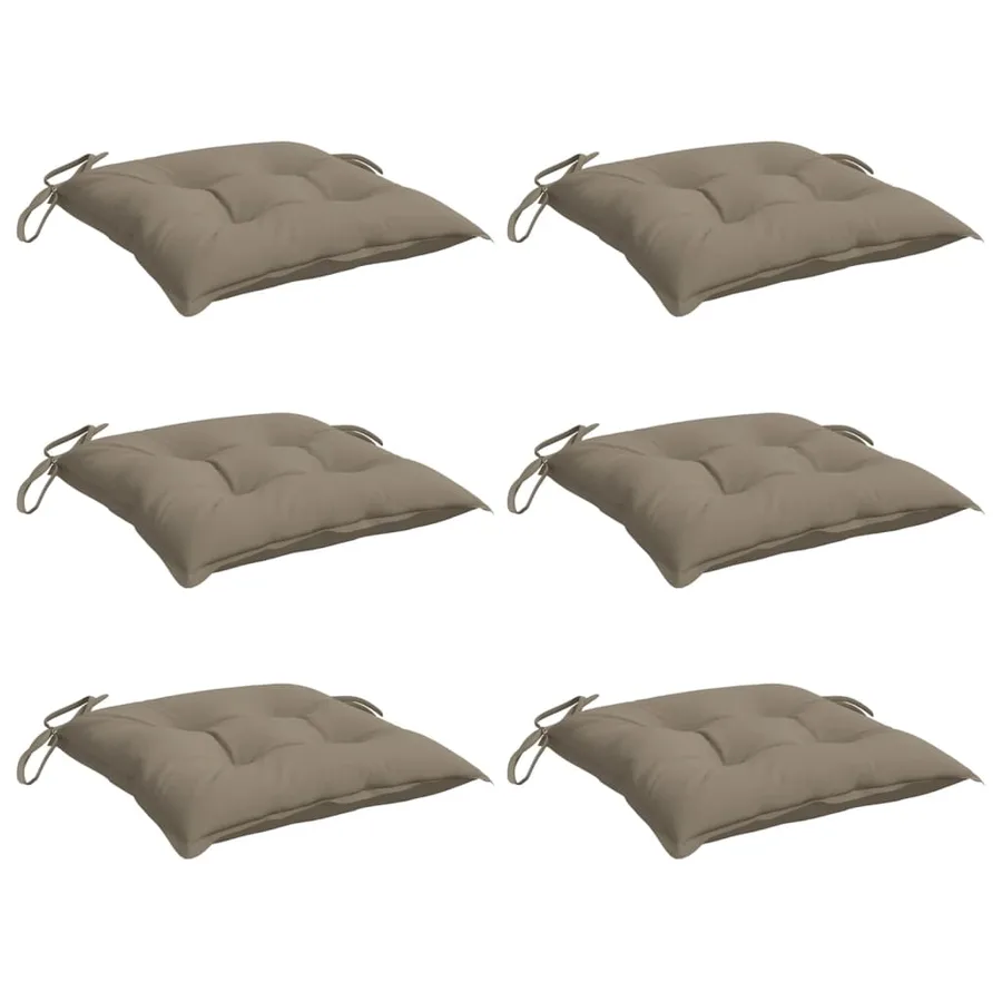 Coussins de chaise lot de 6 taupe 40x40x7 cm tissu oxford - 3