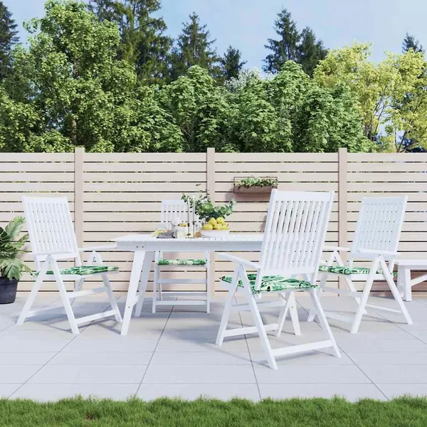 Coussins de chaise 4 pc Motif de feuille 50 x 50 x 4 cm
