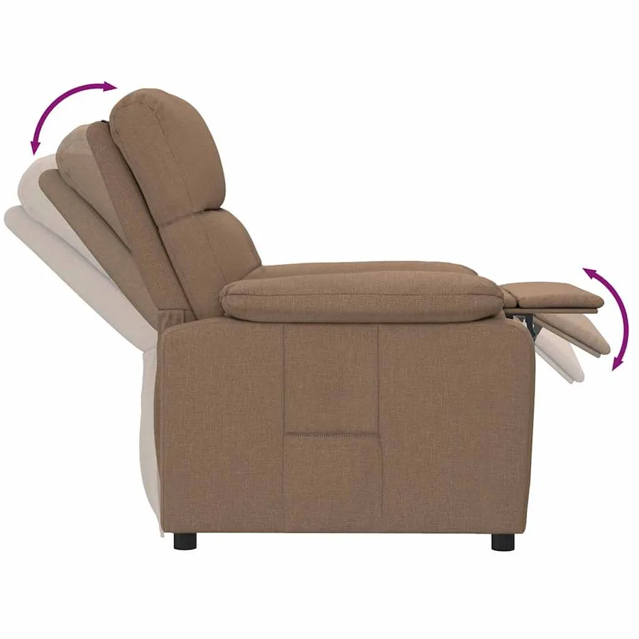Fauteuil inclinable Marron Tissu - 7