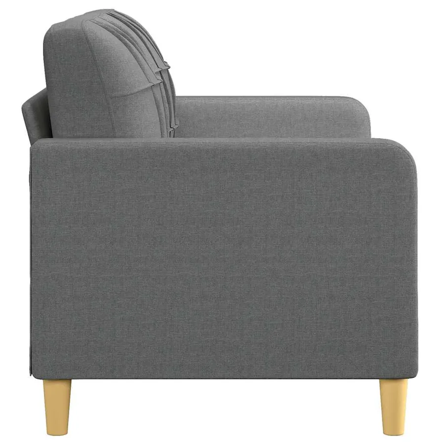 Canapé à 2 places Gris foncé 140 cm Tissu - 4