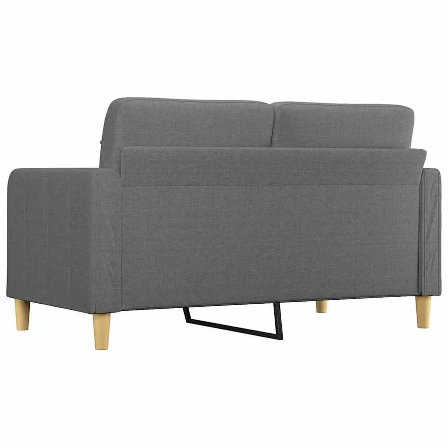 Canapé à 2 places Gris foncé 140 cm Tissu - 5