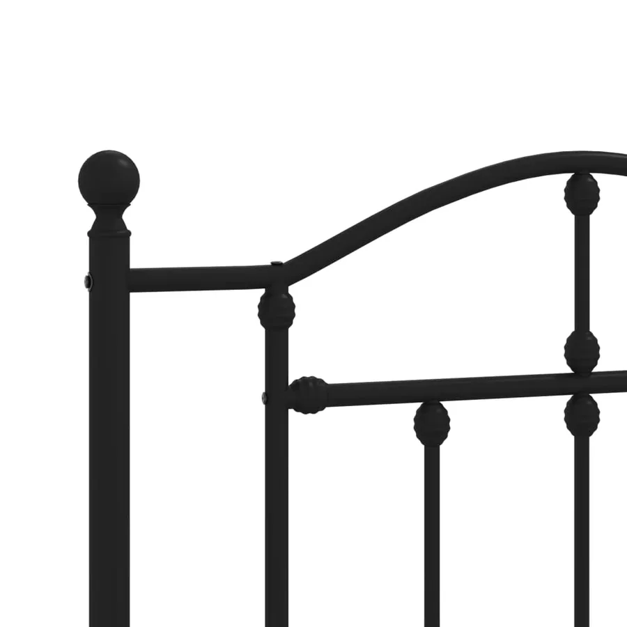 Cadre de lit métal sans matelas avec pied de lit noir 75x190 cm - 8
