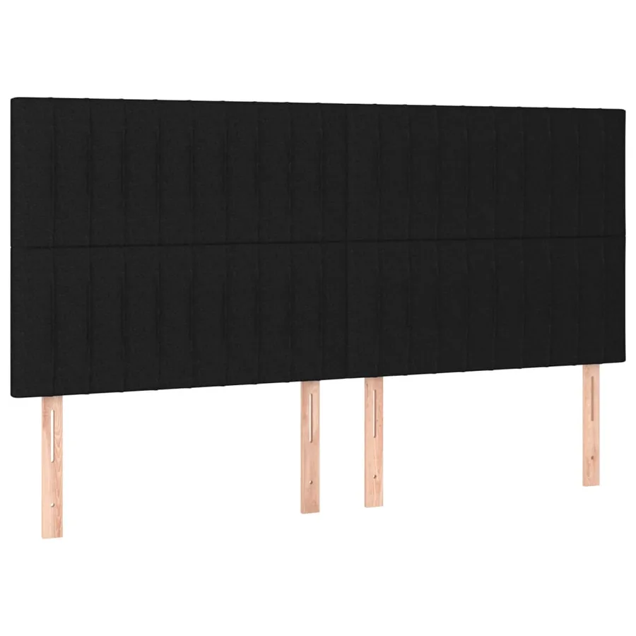 Tête de lit Noir 160x5x118/128 cm Tissu - 2