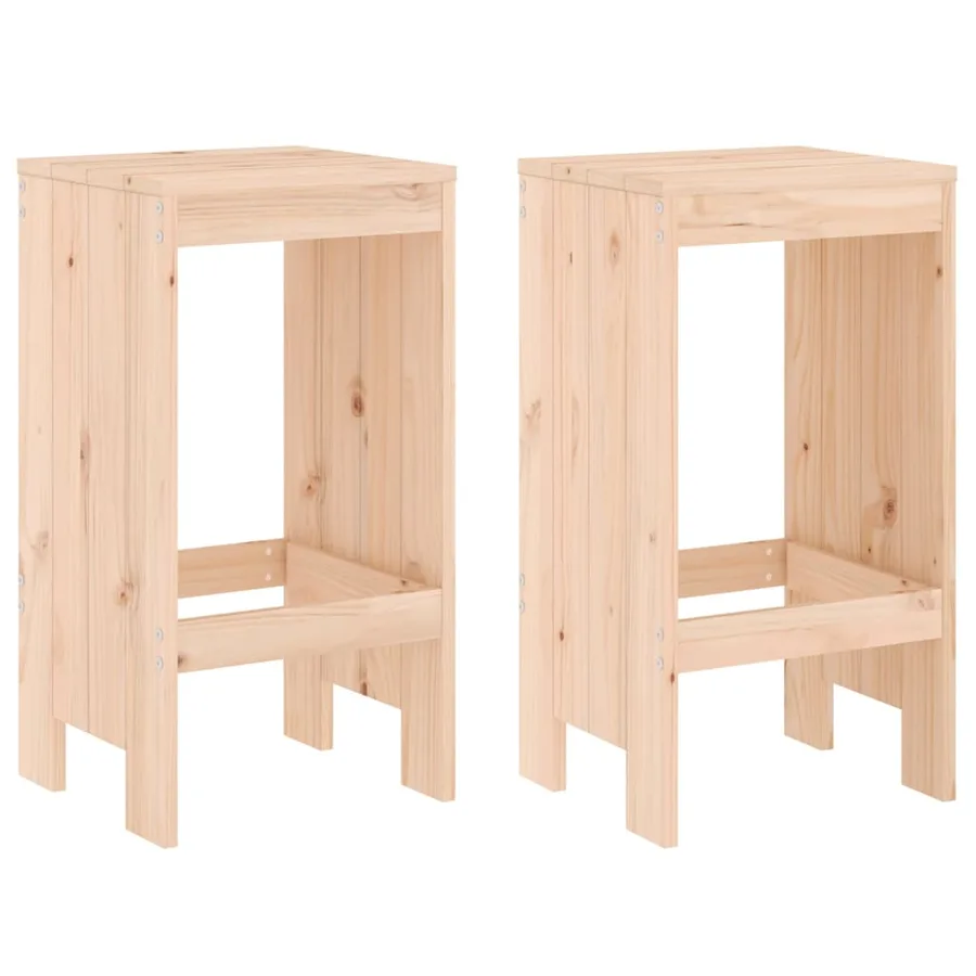 Tabourets de bar lot de 2 40x36x75 cm bois massif de pin - 2