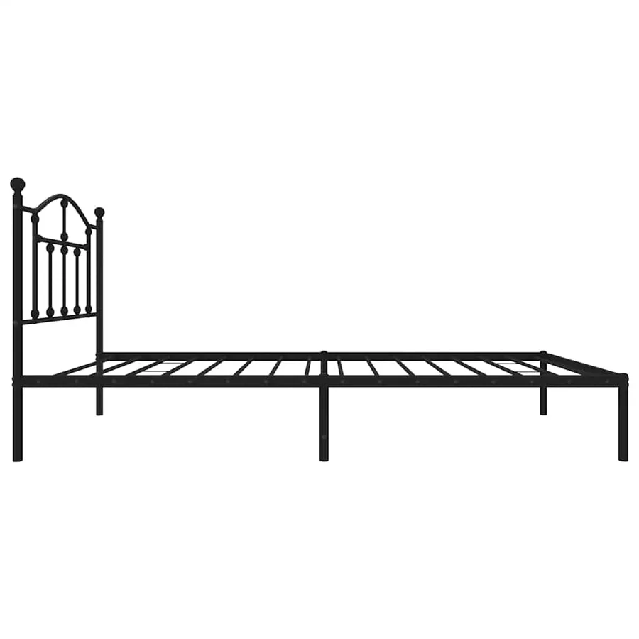 Cadre de lit métal sans matelas avec tête de lit noir 80x200 cm - 6