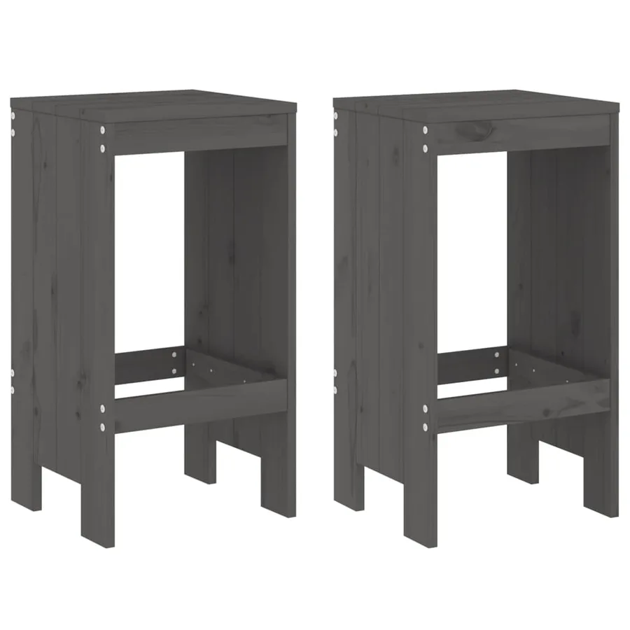 Tabourets de bar lot de 2 40x36x75 cm bois massif de pin - 2