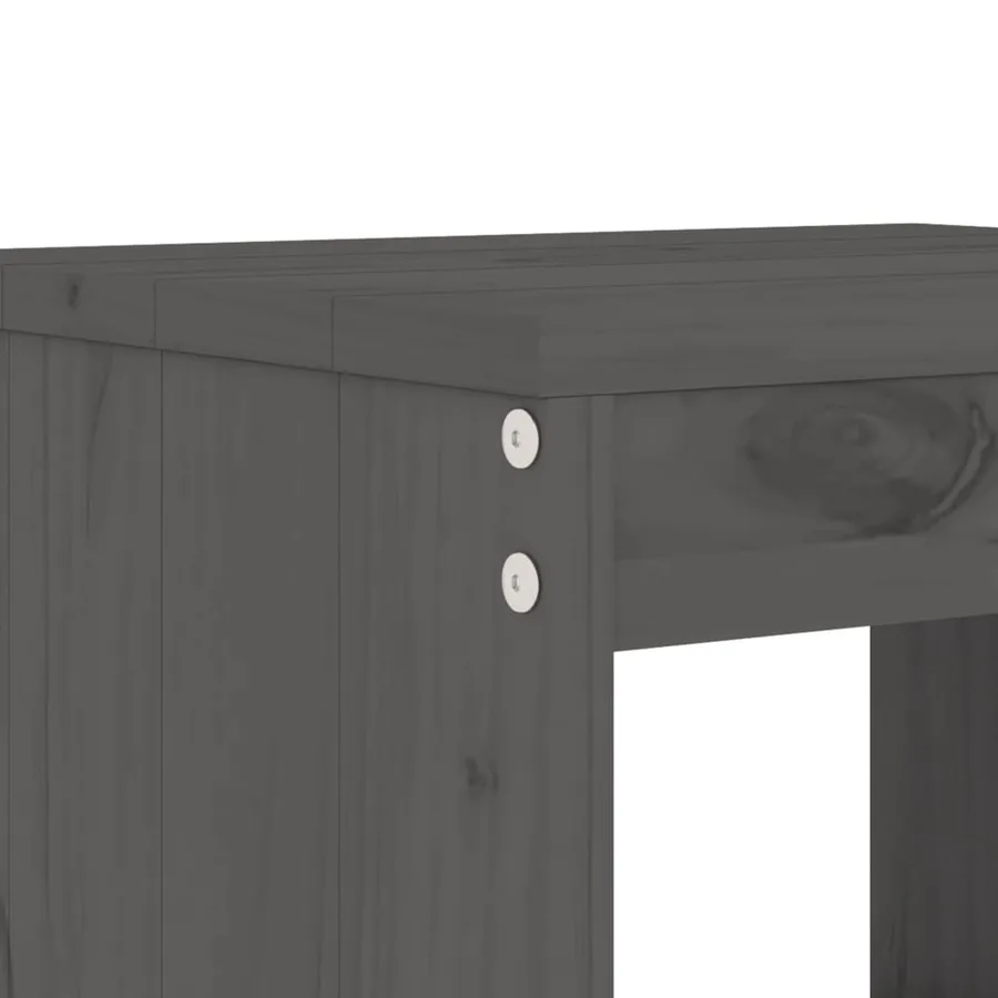 Ensemble de bar de jardin 5 pcs gris bois de pin massif - 5