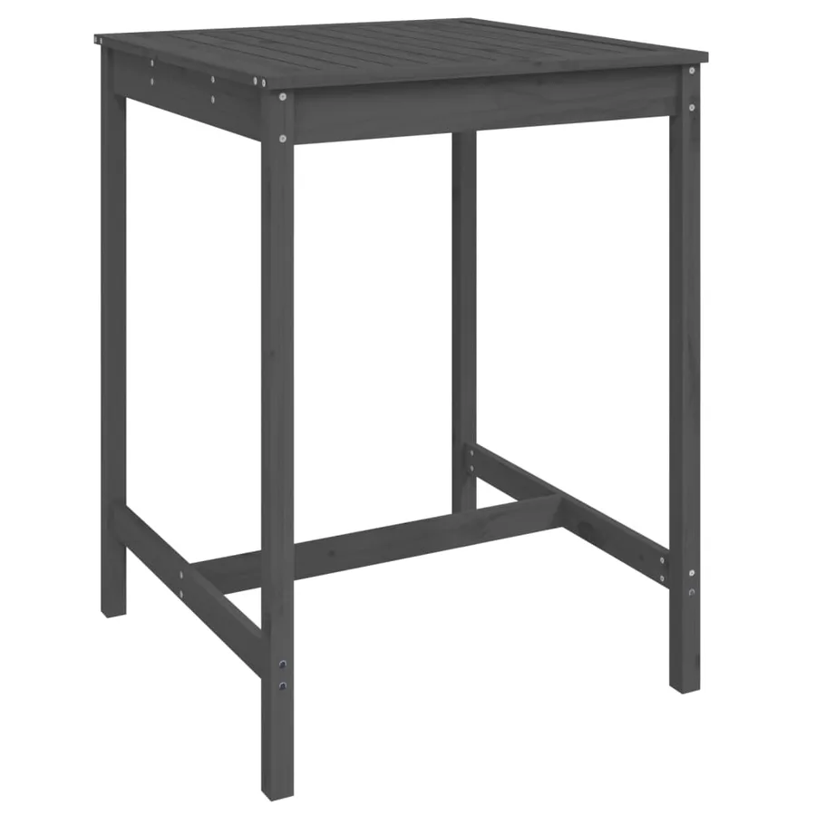 Ensemble de bar de jardin 5 pcs gris bois de pin massif - 6