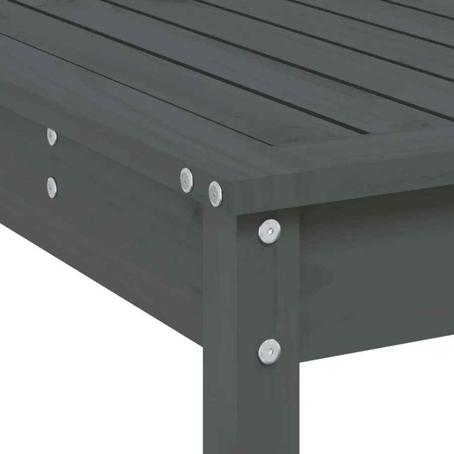 Ensemble de bar de jardin 5 pcs gris bois de pin massif - 7