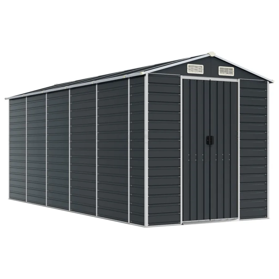 Abri de jardin anthracite 191x470x198 cm Métal galvanisé - 2