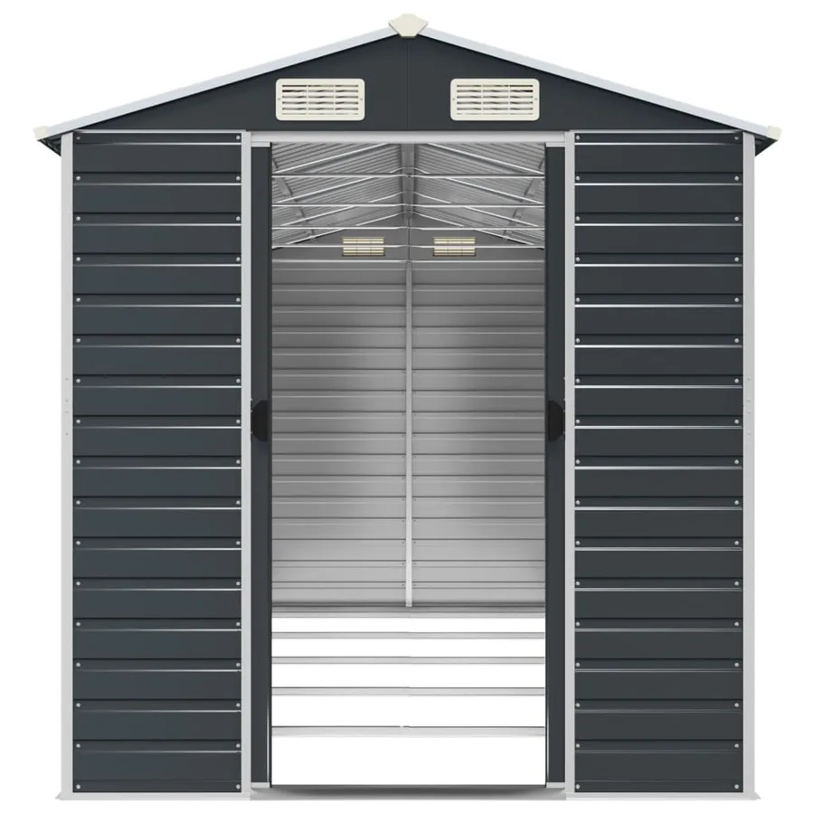 Abri de jardin anthracite 191x470x198 cm Métal galvanisé - 5