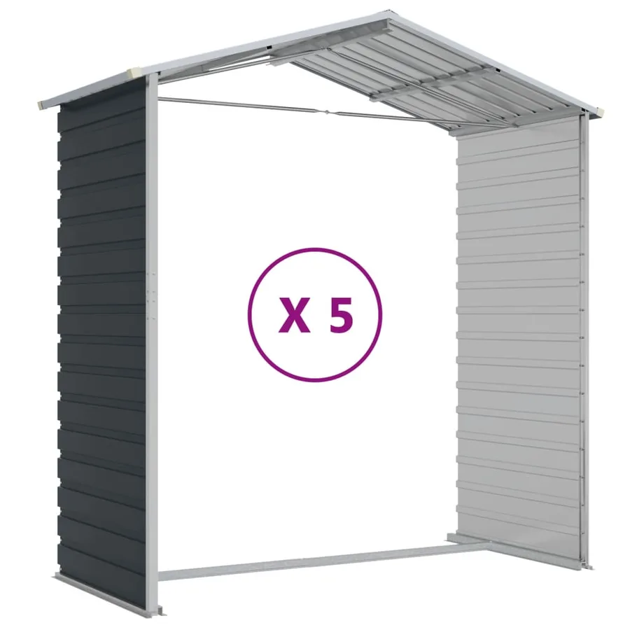 Abri de jardin anthracite 191x470x198 cm Métal galvanisé - 9